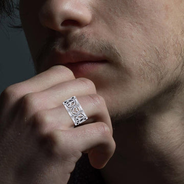 Love Peace Recovery Silver Spinner Ring TRI2401 - Jewelry